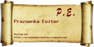 Prazsenka Eszter névjegykártya
